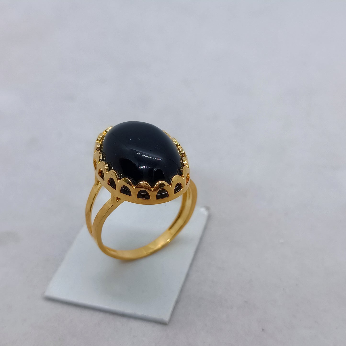 Natural Agate Gold Ring – Authentic Banded Gemstone – Unique Earthy Statement Jewelry/Uk29