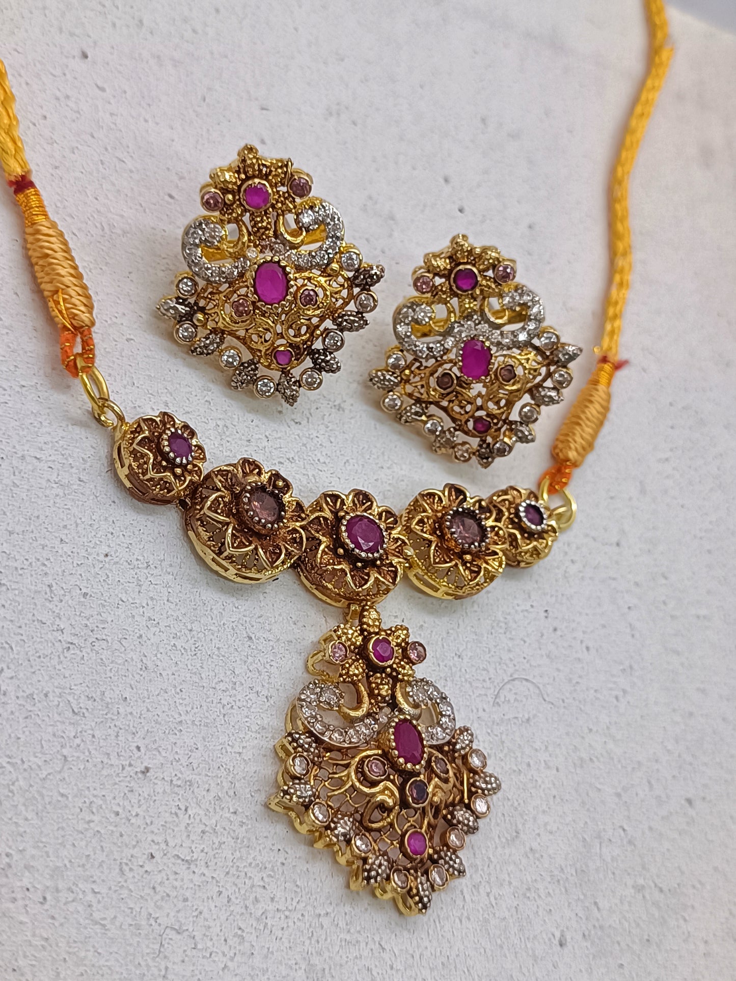 Luxury Multi-Gemstone Statement Necklace /Uk13