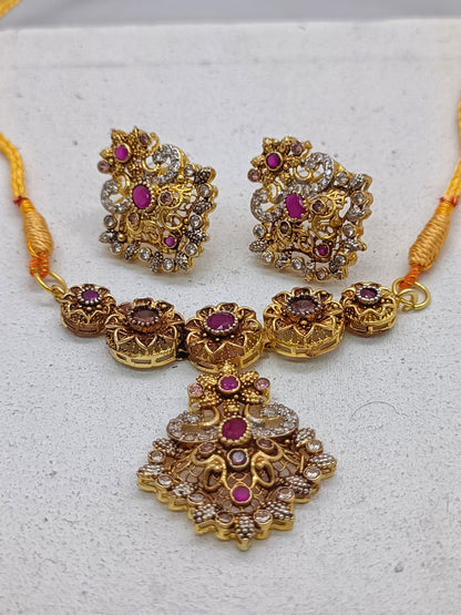 Luxury Multi-Gemstone Statement Necklace /Uk13