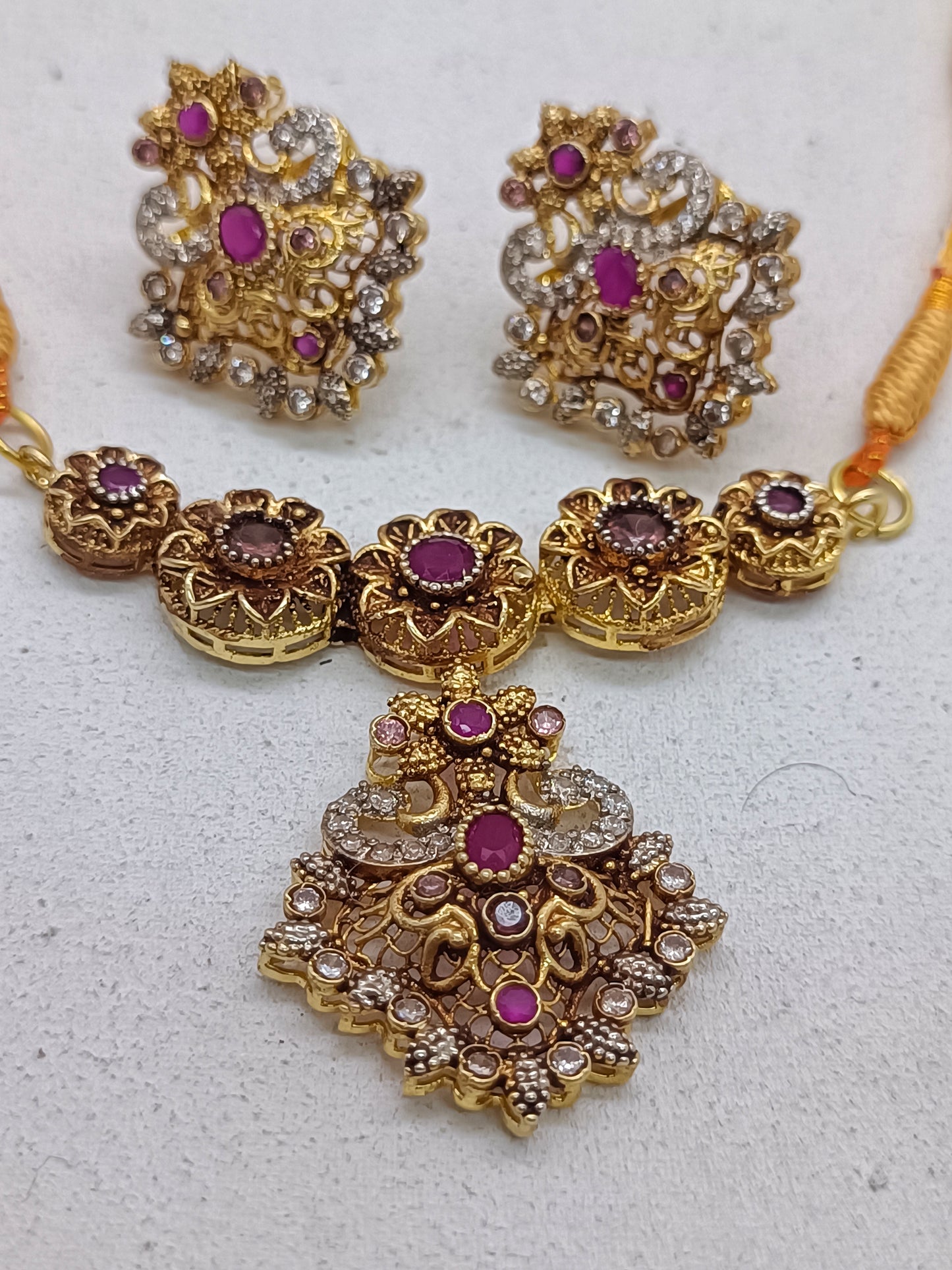 Luxury Multi-Gemstone Statement Necklace /Uk13