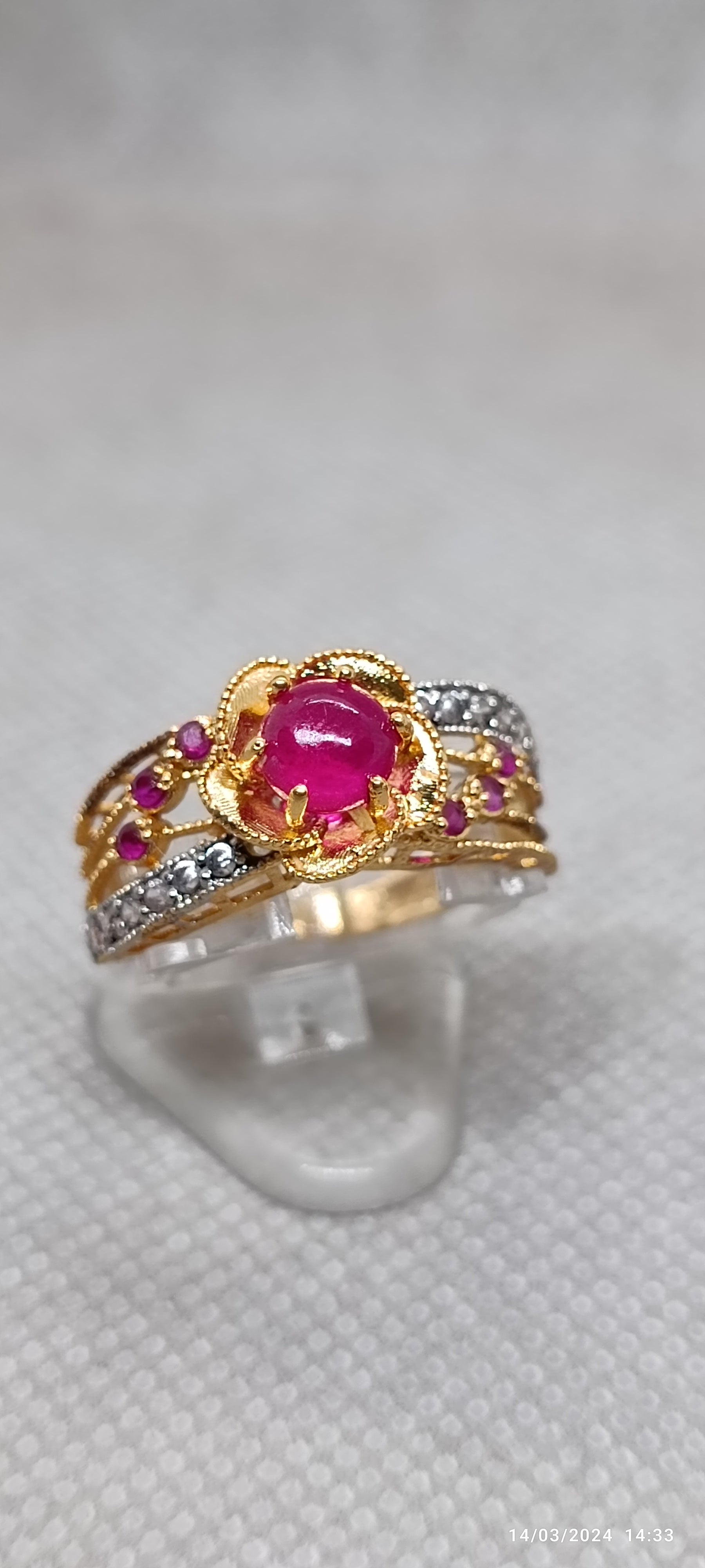 Natural chetam stone ring