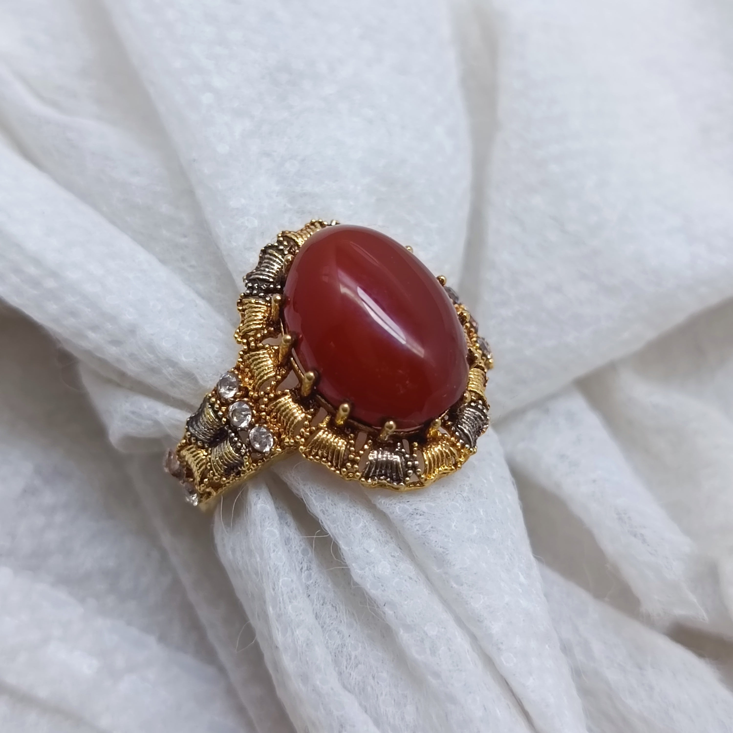 Handmade Gold Plated Gemstone Rings for Women
