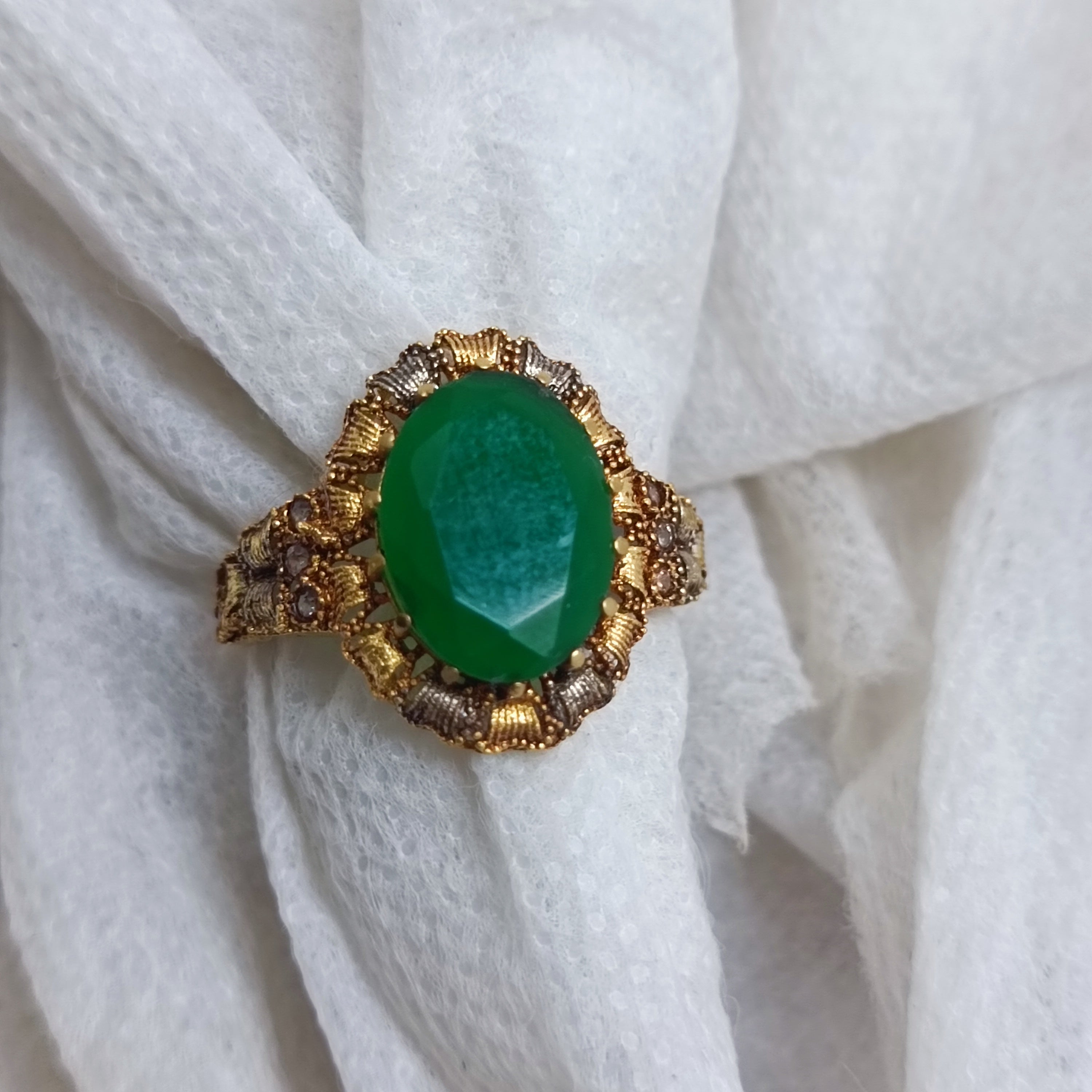 Handmade Gold Plated Gemstone Rings for Women - Multi-Color Oval Stone