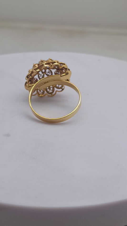 Handmade Gold Plated Statement Ring  | UK9