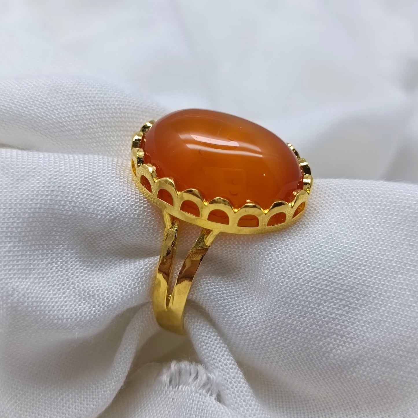 Natural Agate Gold Ring /Uk26