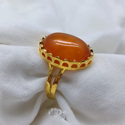Natural Agate Gold Ring /Uk26