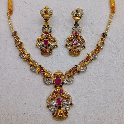 Luxury Multi-Gemstone Statement Necklace – Royal Ruby & Emerald /Uk12