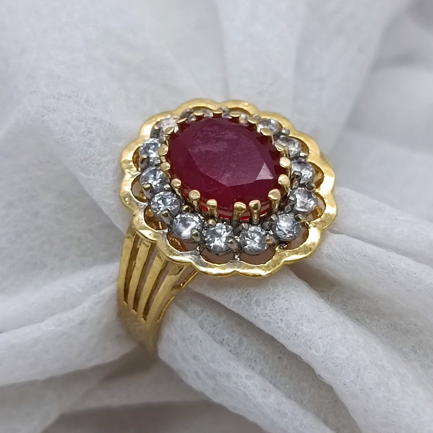 Royal Red Gemstone Cocktail Ring /Uk1174