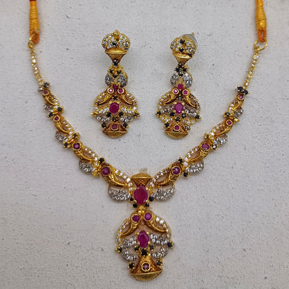 Luxury Multi-Gemstone Statement Necklace – Royal Ruby & Emerald /Uk12