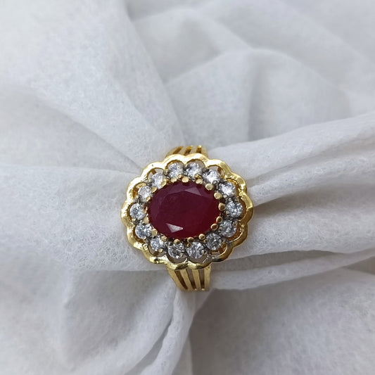 Royal Red Gemstone Cocktail Ring /Uk1174