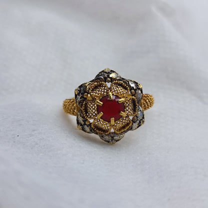 Intricate Filigree Gold Ring – Traditional yet Modern Statement Jewelry/Uk3
